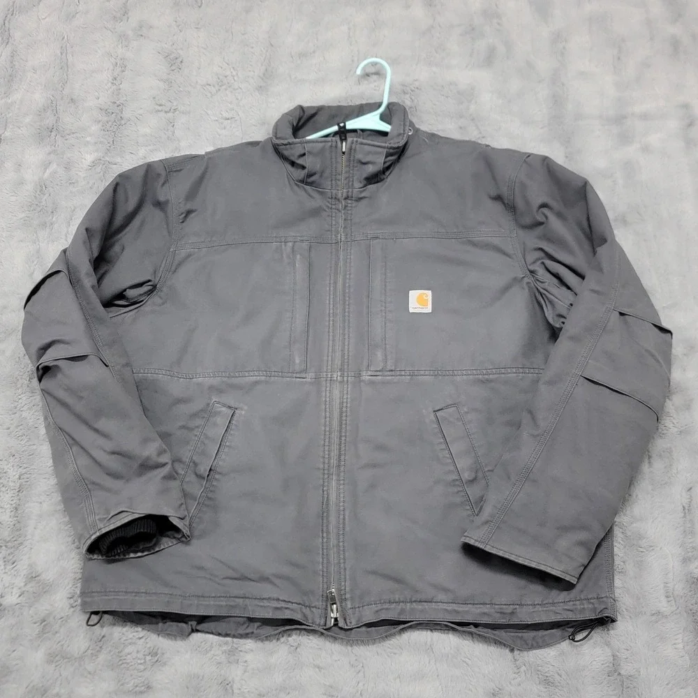 Carhartt Jacket Mens 2XL Gray Full Swing Cryder Thinsulate Canvas Work Insulated - Picture 1 of 15